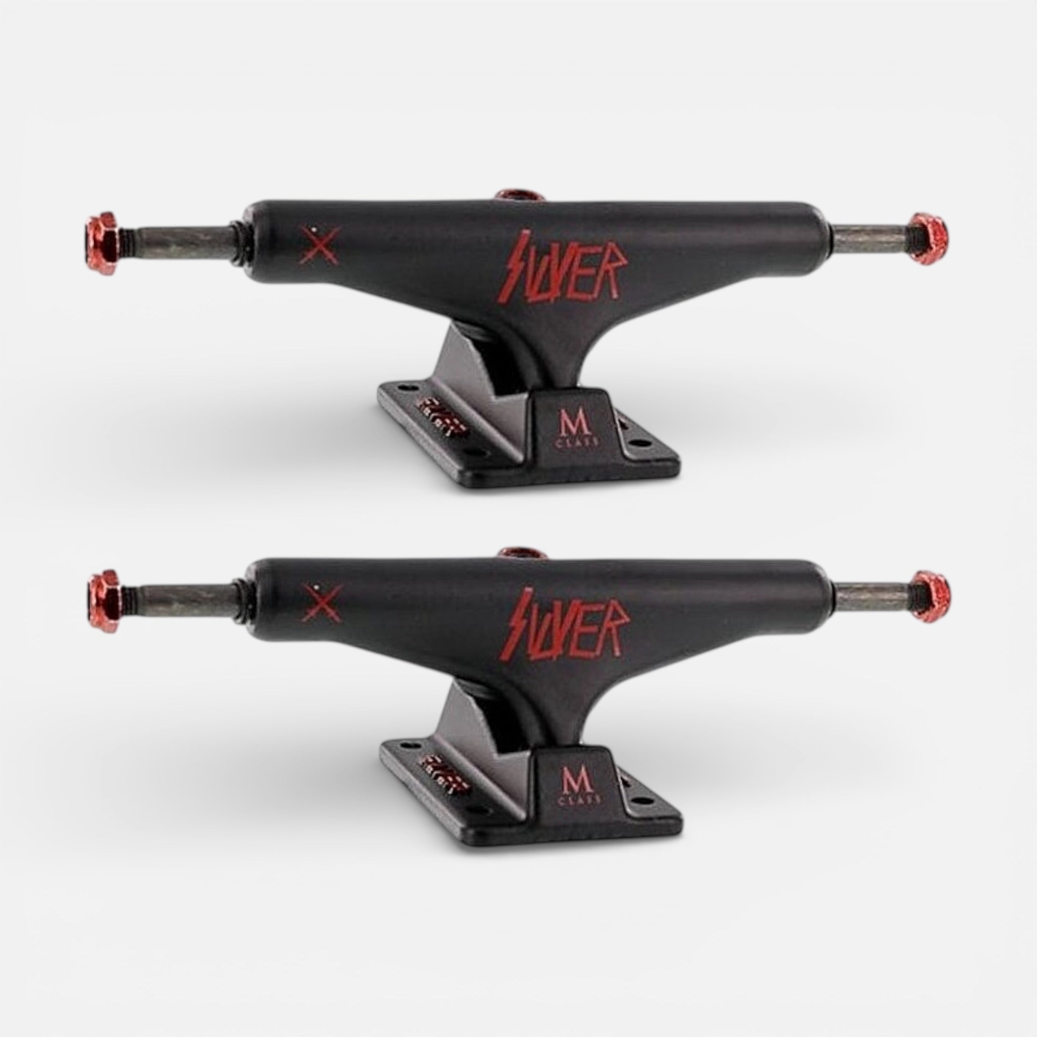 SILVER TRUCKS 8.25 M-CLASS HOLLOW BLACK/SLAY RED Achsen Set (2 Stück)