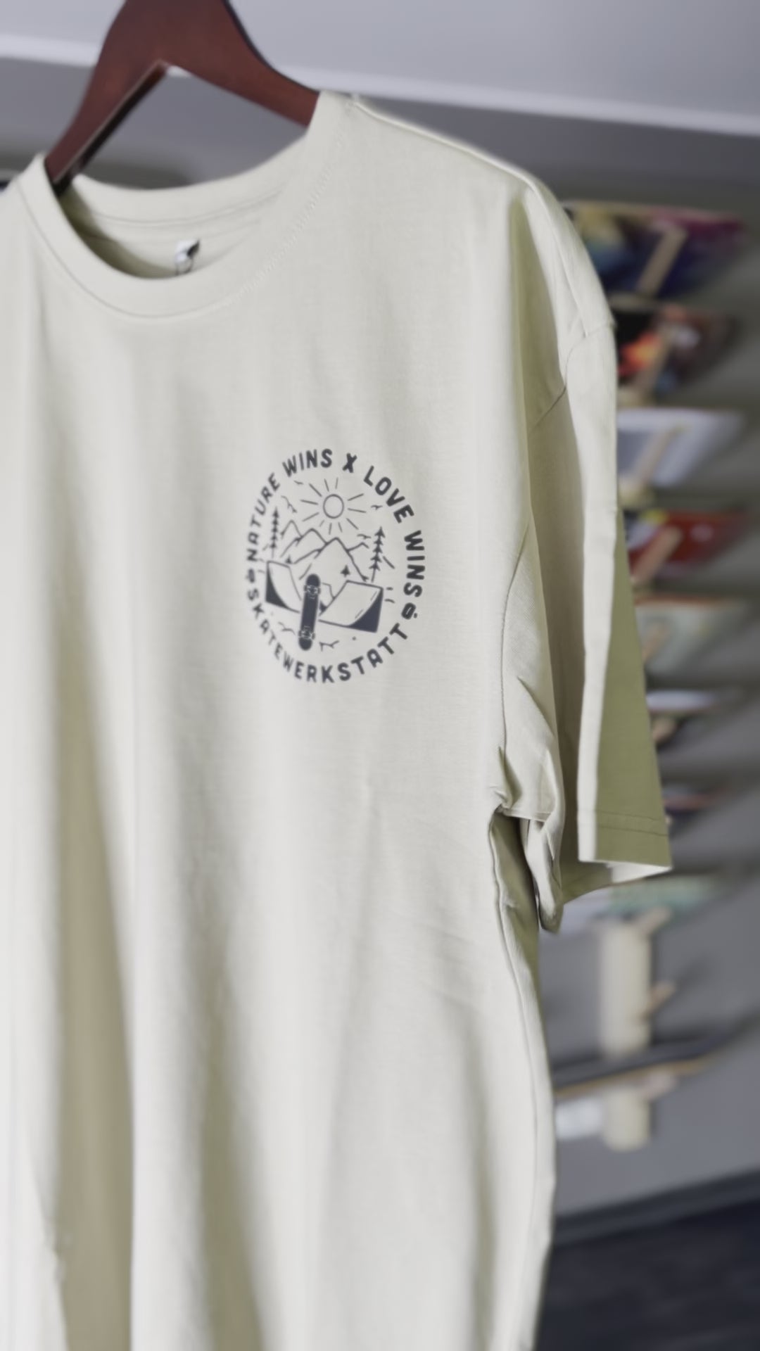 Skatewerkstatt Save The Planet Shirt - beige oversized