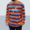 HOODLE Striped Panneled Longsleeve - orange blue - Skatewerkstatt 