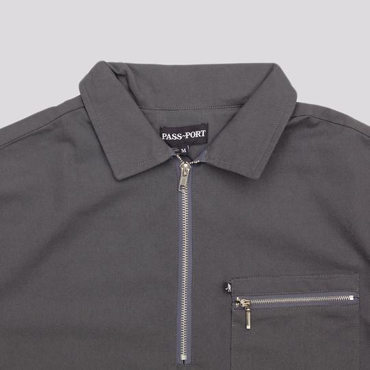PASS~PORT "WORKERS" QUARTER ZIP SHIRT - BLACK - Skatewerkstatt 