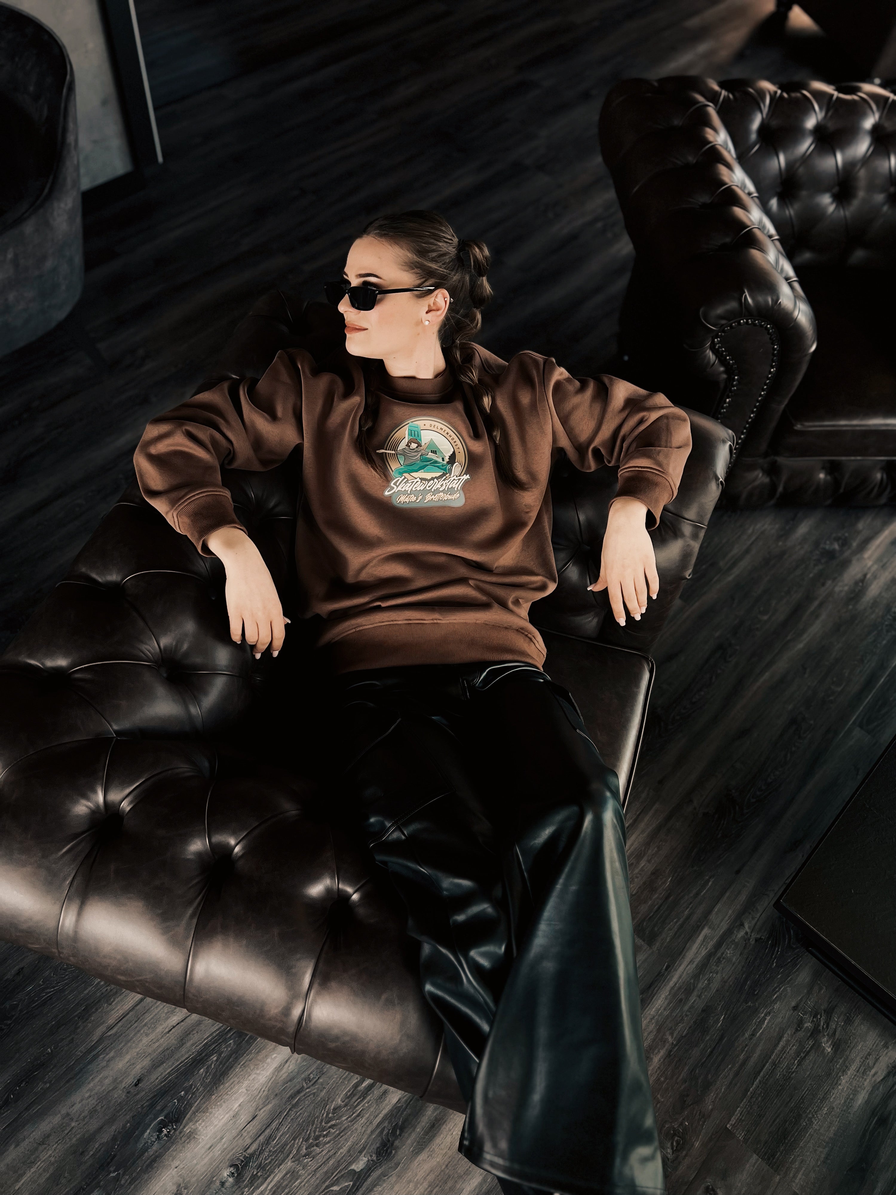 Skatewerkstatt D-Town Crewneck - Brown - Skatewerkstatt 